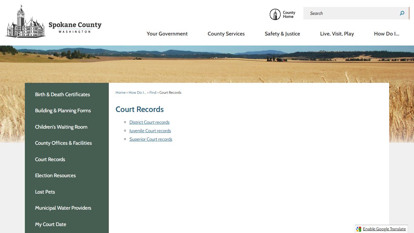 Court Records | Spokane County, WA